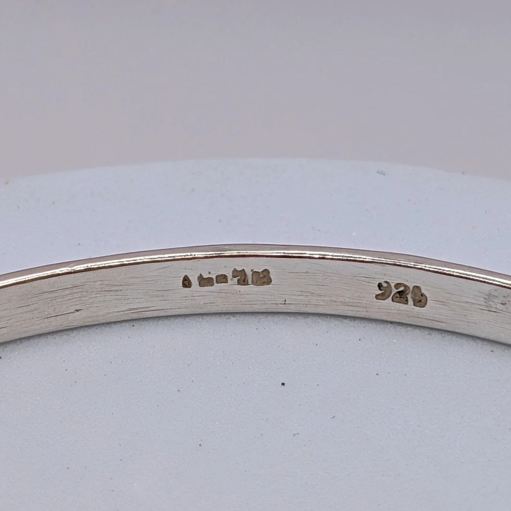 Mexican 925 Sterling Silver Minimalist Polished Round Bangle Bracelet 13.2g